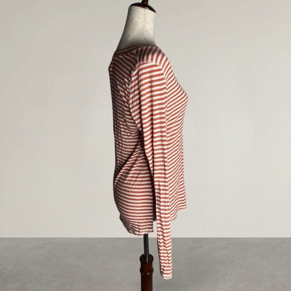 Anthropologie Pure + Good Striped Henley Long Sleeve Top shirt soft small - Picture 6 of 6